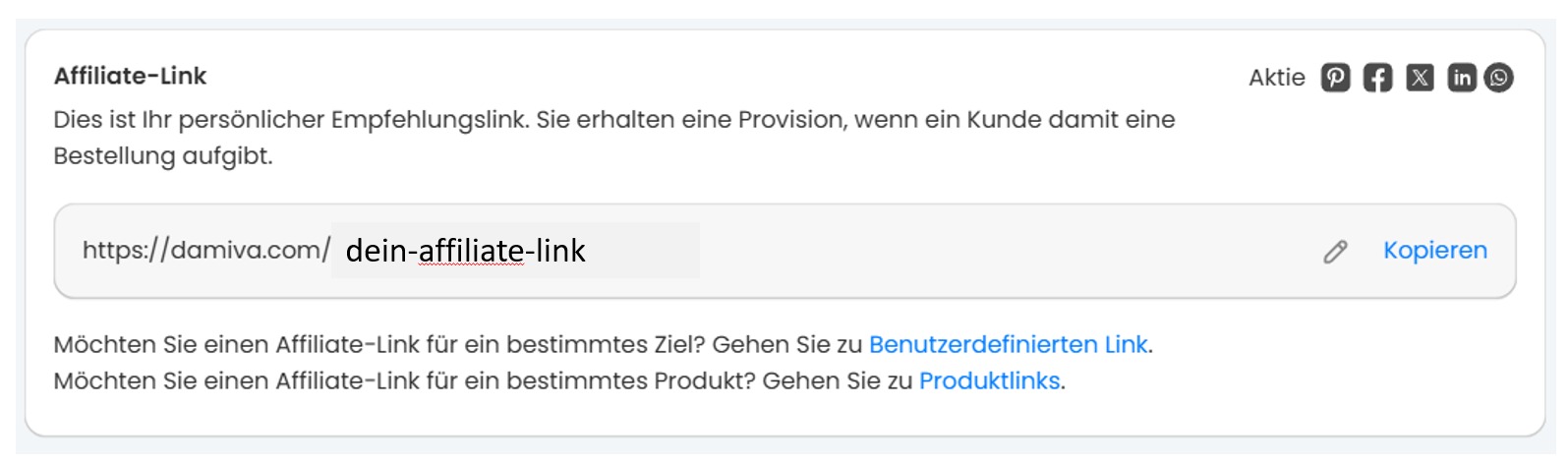 Shop Link im Backoffice